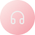 Icone rosa claro com um fone de ouvido